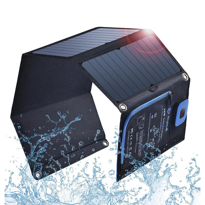 BigBlue 28W Solar Panels Charger with Digital Ammeter, Dual USB(5V/4A Overall)