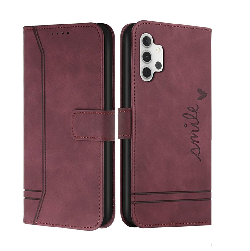 Bravoday Leather Flip Case with Kickstand & Magnetic Closure for Samsung Galaxy A32 5G