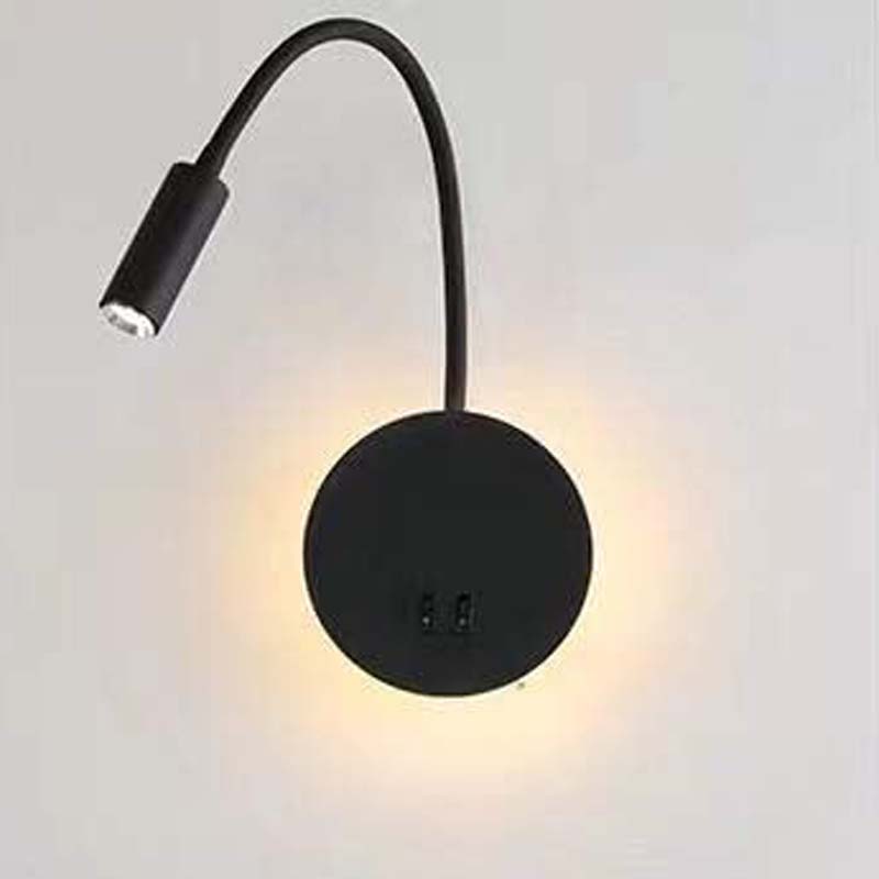Budbuddy 11W LED Reading Lights with Switch Modern Bedside Lamps Black