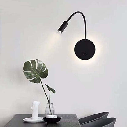 Budbuddy 11W LED Reading Lights with Switch Modern Bedside Lamps Black