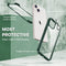 CENHUFO Compatible with iPhone 13 Case Built-In Glass Screen Protector -Alpine Green