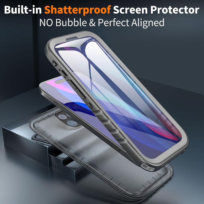 Cozycase  iPhone 13 6.1 Full Body Rugged Shockproof With Built-in Screen Protector Waterproof Case