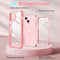 Diaclara Full Body Shockproof Protective Case Built in Touch Sensitive & HD Tempered Glass Screen Protector Designed for iPhone 13 6.1" (Pink)