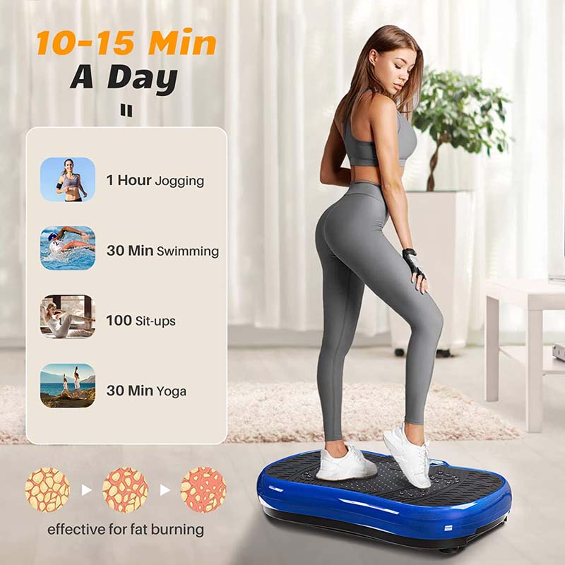 Dskeuzeew Vibration Plate Exercise Waver Machine with Bluetooth Speakers Rope Skipping 99 Levels