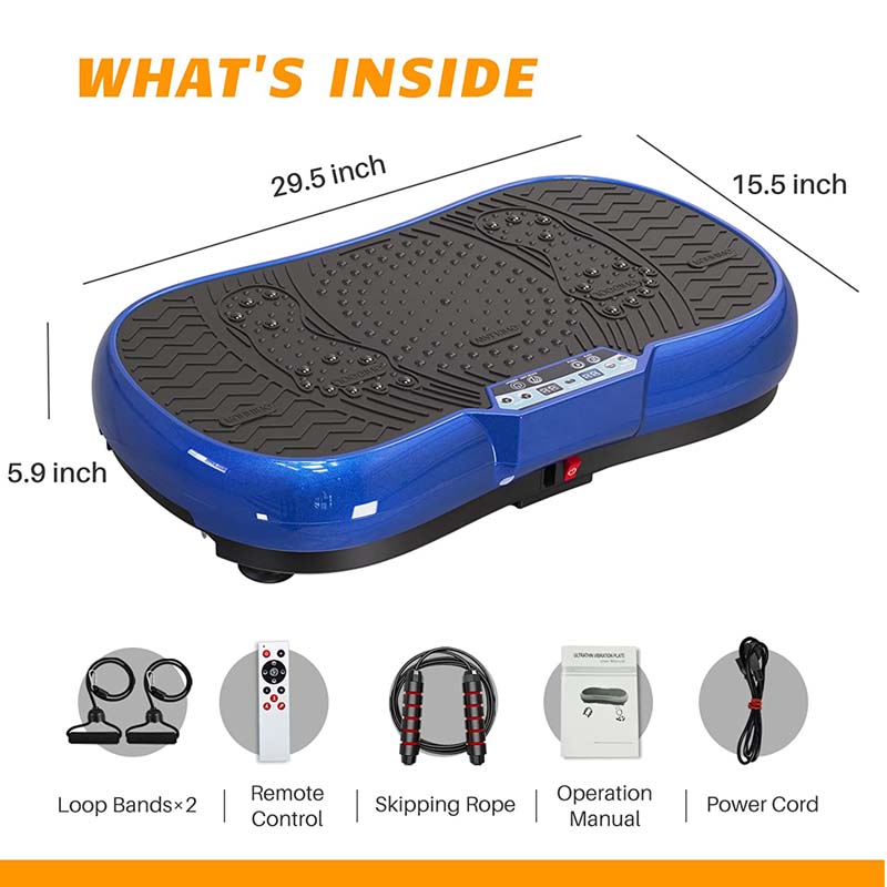 Dskeuzeew Vibration Plate Exercise Waver Machine with Bluetooth Speakers Rope Skipping 99 Levels