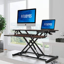 FITUEYES Height Adjustable Standing Desk 32” Wide Sit to Stand Converter Stand Up Desk