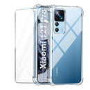 FLLAO Xiaomi 12T / 12T Pro 5G Transparent Soft TPU Silicone Bumper Shockproof Case with 1 Screen Protector