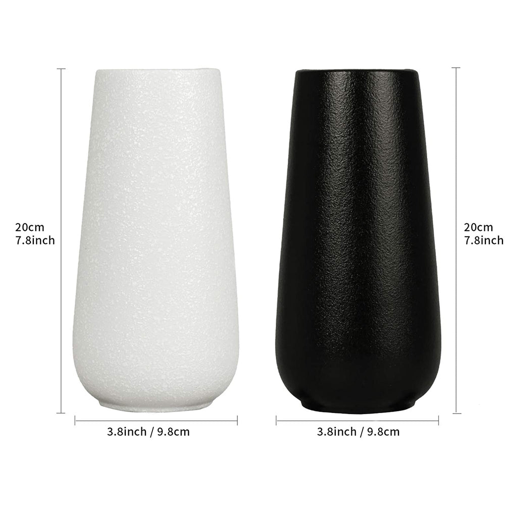 FanChose Set of 2 Matte Modern Ceramic Flower Vase For Home Office Living Room Hotel Decor