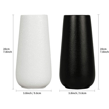 FanChose Set of 2 Matte Modern Ceramic Flower Vase For Home Office Living Room Hotel Decor