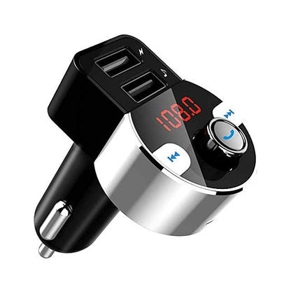 FirstE Car Bluetooth FM Transmitter, Car Kit with Dual USB Ports 5V/3.4A