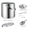 FiveHome Stainless Steel Ice Bucket For Parties With Lid, Ice Tongs & Scoop, 3L Capacity Double Wall Ice Bucket