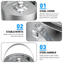 FiveHome Stainless Steel Ice Bucket For Parties With Lid, Ice Tongs & Scoop, 2.5L Capacity Double Wall Ice Bucket