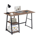 FurnitureR Mcghee Rectangle Engineered Wood Writing Desk with 2-Tier Shelf for Home Office