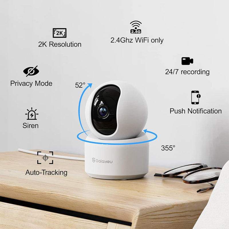 GALAYOU 2K 360 Degree WiFi Indoor Security Camera - G2 - 2 Pack