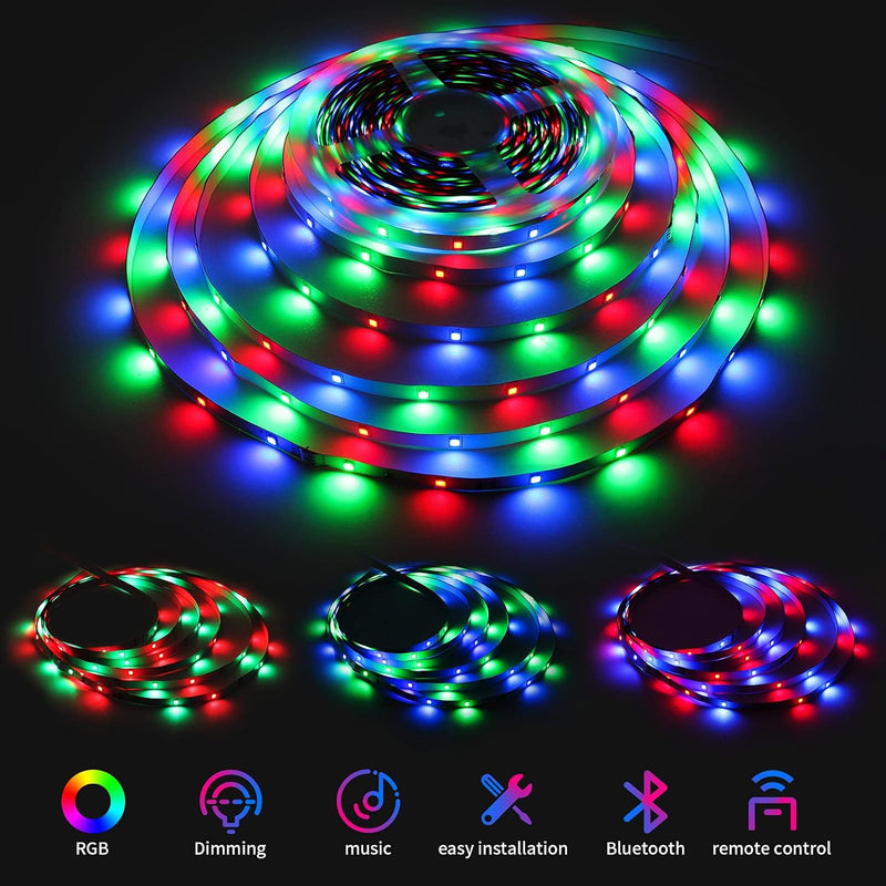 Goohue LED RGB Colorful Strip Light with Remote Or App Control - (10m/32ft)