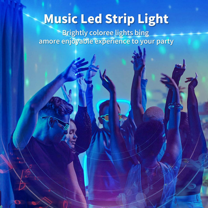 Goohue LED RGB Colorful Strip Light with Remote Or App Control - (10m/32ft)