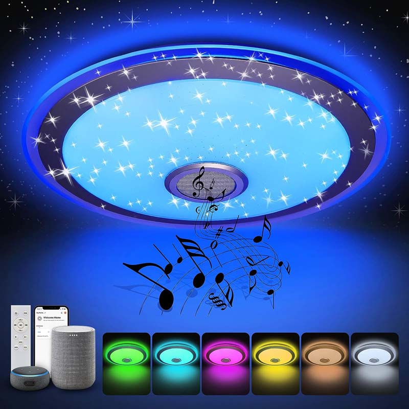 Halussoer Smart RGB LED Ceiling Light with Bluetooth Speaker 56W | ZP016