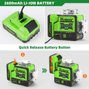 Huepar P02CG 2 x 360° Cross Line Laser Level Green Beam with Bluetooth, Li-ion Battery