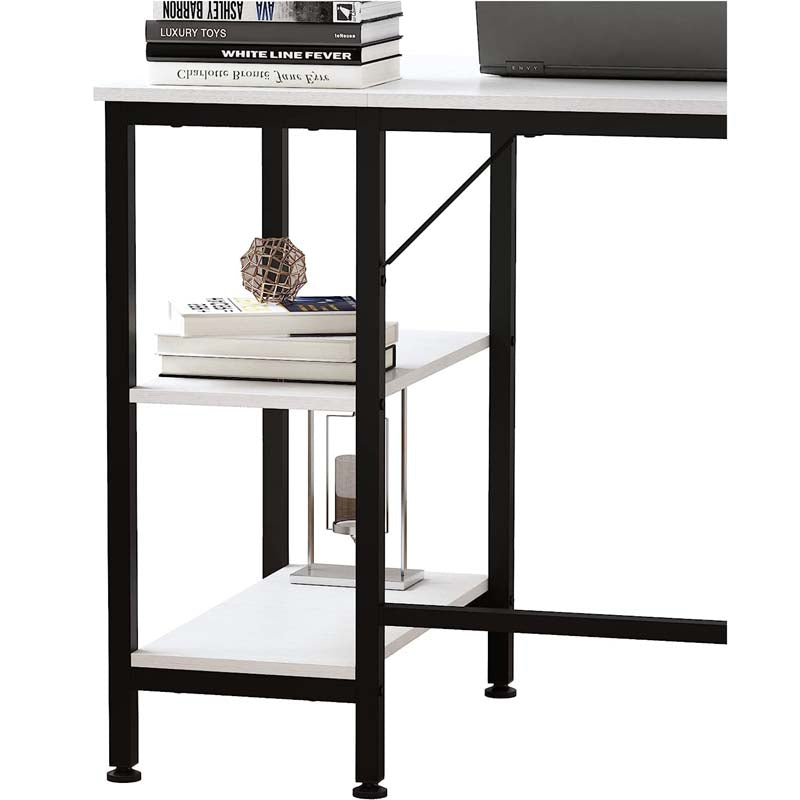 JOISCOPE Computer Table with Wooden and Metal Shelves 100 x 60 x 75 cm