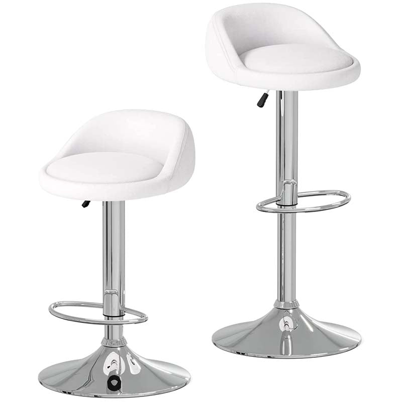 JOISCOPE Modern Bar Stools PU Leather Swivel Height Adjustable Swivel Gas Lift Bar Chairs with Back Set of 2