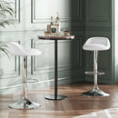 JOISCOPE Modern Bar Stools PU Leather Swivel Height Adjustable Swivel Gas Lift Bar Chairs with Back Set of 2