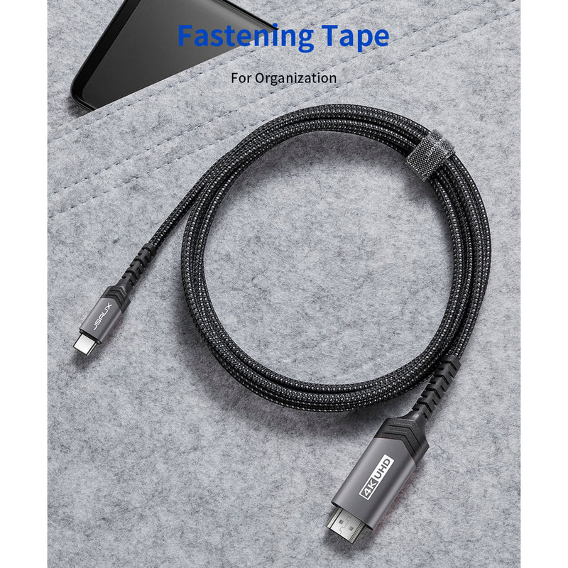 JSAUX XL 4K USB-C to HDMI Nylon Cable | 6.6ft/2m