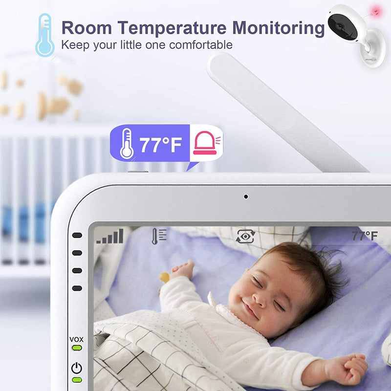 JSLBtech Video Baby Monitor Split Screen with 2 Cameras 5 Inch LCD Screen