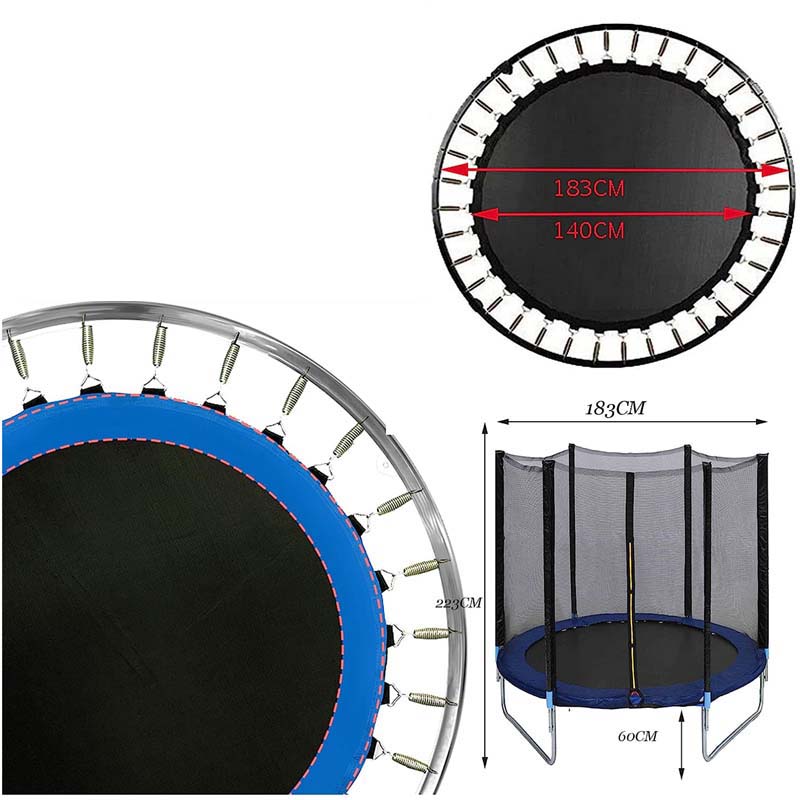 KAYMAN Trampoline 6ft with Safety Enclosure Netting Bearing 200 kg