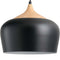 Karmiqi Modern Black Pendant Light with Metal Shade Wood | P211-BK
