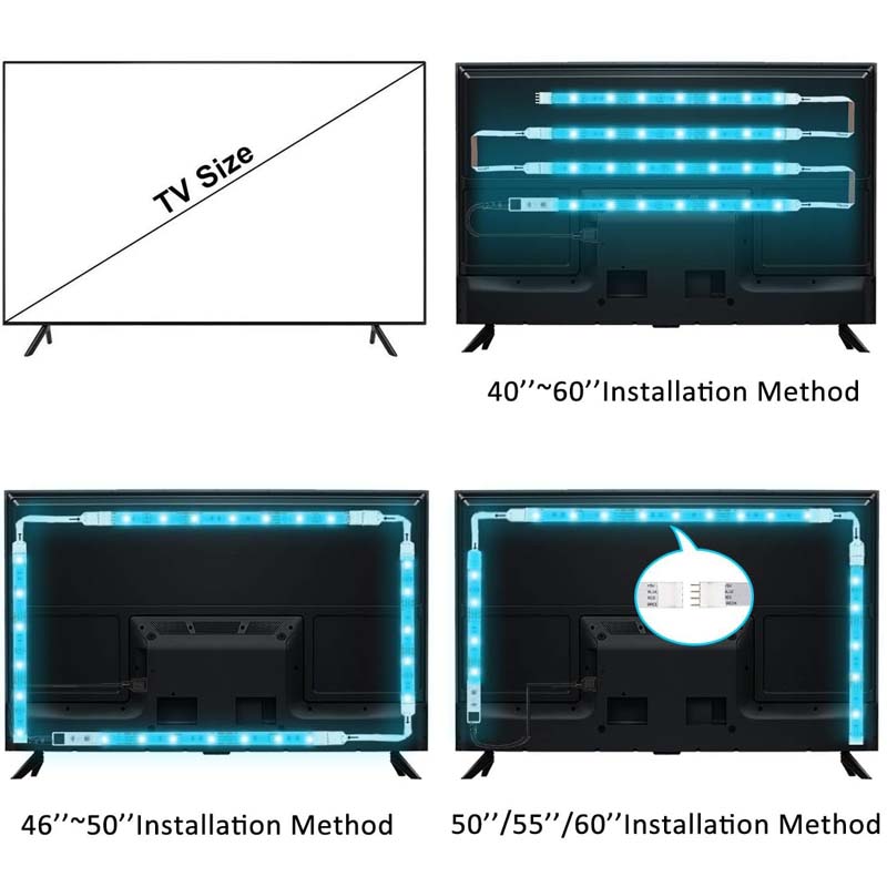 L8star LED Strips Lights 6.56ft (2m) USB TV Backlight Light Strips