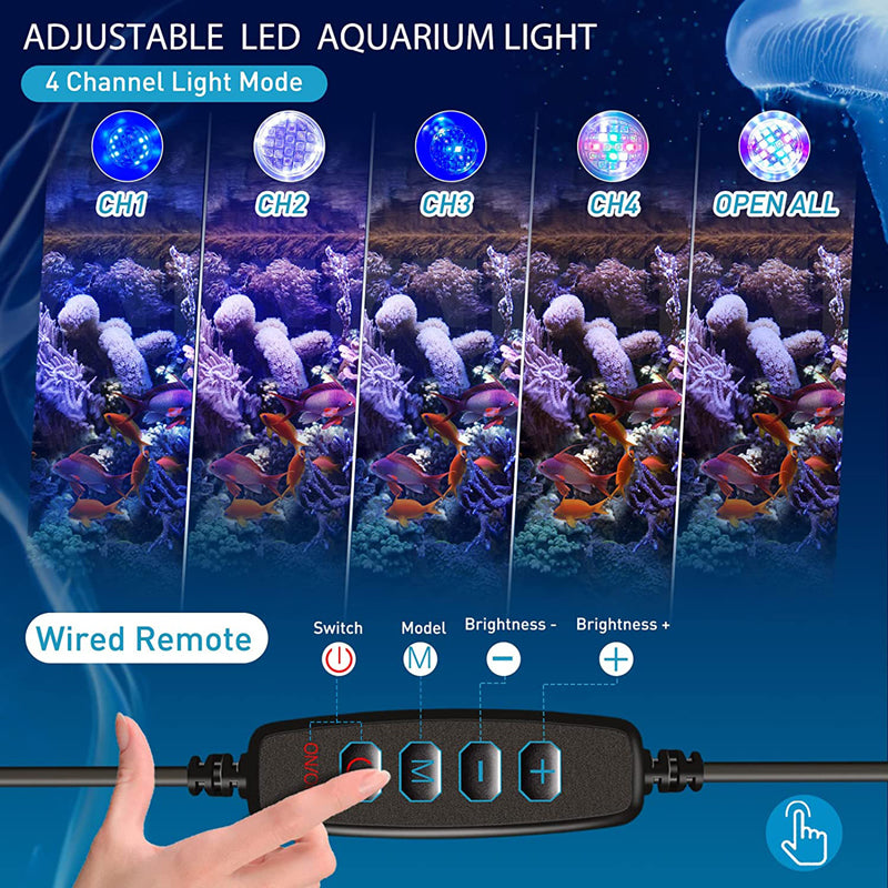LUMINI Asta 120 Saltwater LED Aquarium Light 60W Fish Tank Light for 24"