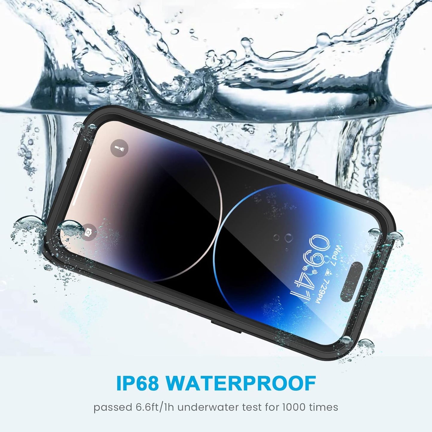 Lanhiem IP68 Waterproof 360 Degree Full Body Protective Case For iPhone 14 Pro Max (6.7 inches)