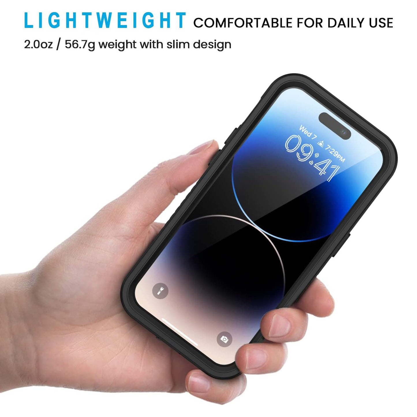 Lanhiem IP68 Waterproof 360 Degree Full Body Protective Case For iPhone 14 Pro Max (6.7 inches)