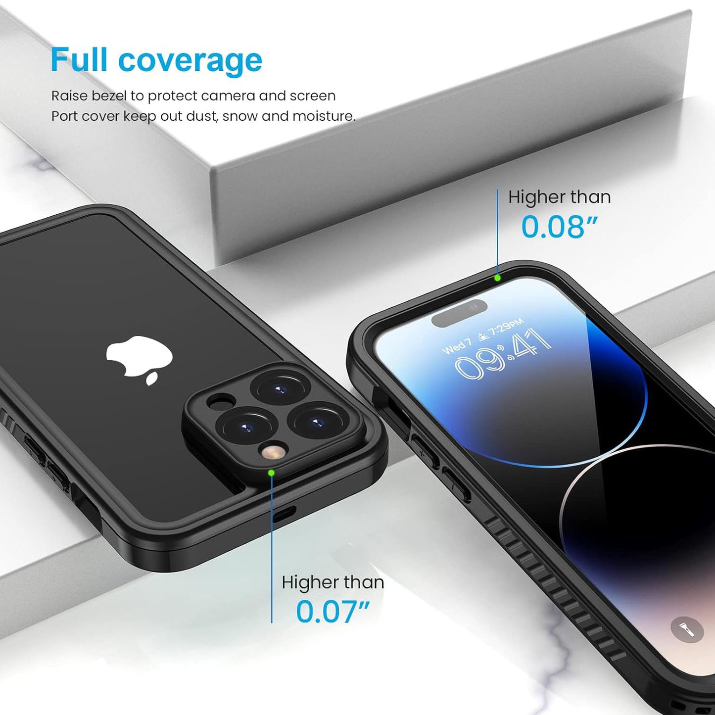 Lanhiem IP68 Waterproof 360 Degree Full Body Protective Case For iPhone 14 Pro Max (6.7 inches)