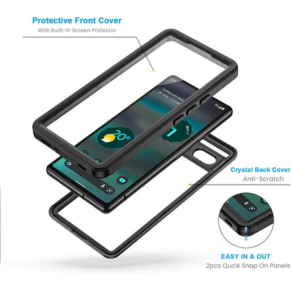 Lanhiem Pixel 6a Waterproof Dustproof Shockproof Case with Built-in Screen Protector