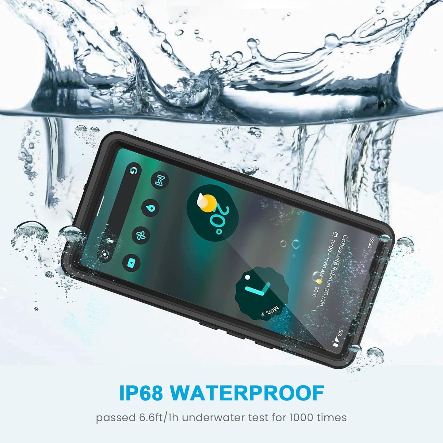 Lanhiem Pixel 6a Waterproof Dustproof Shockproof Case with Built-in Screen Protector