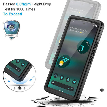 Lanhiem Pixel 6a Waterproof Dustproof Shockproof Case with Built-in Screen Protector