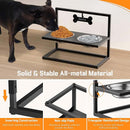 Lewondr Elevated Dog Bowls Adjustable 3 Heights Stainless Steel Food and Water Bowls