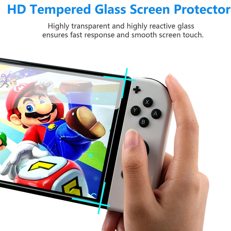 Lusee 4 Pack Screen Protector compatible with Nintendo Switch OLED [HD Clear]