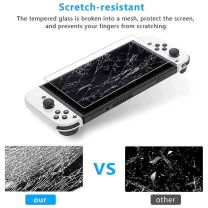 Lusee 4 Pack Screen Protector compatible with Nintendo Switch OLED [HD Clear]