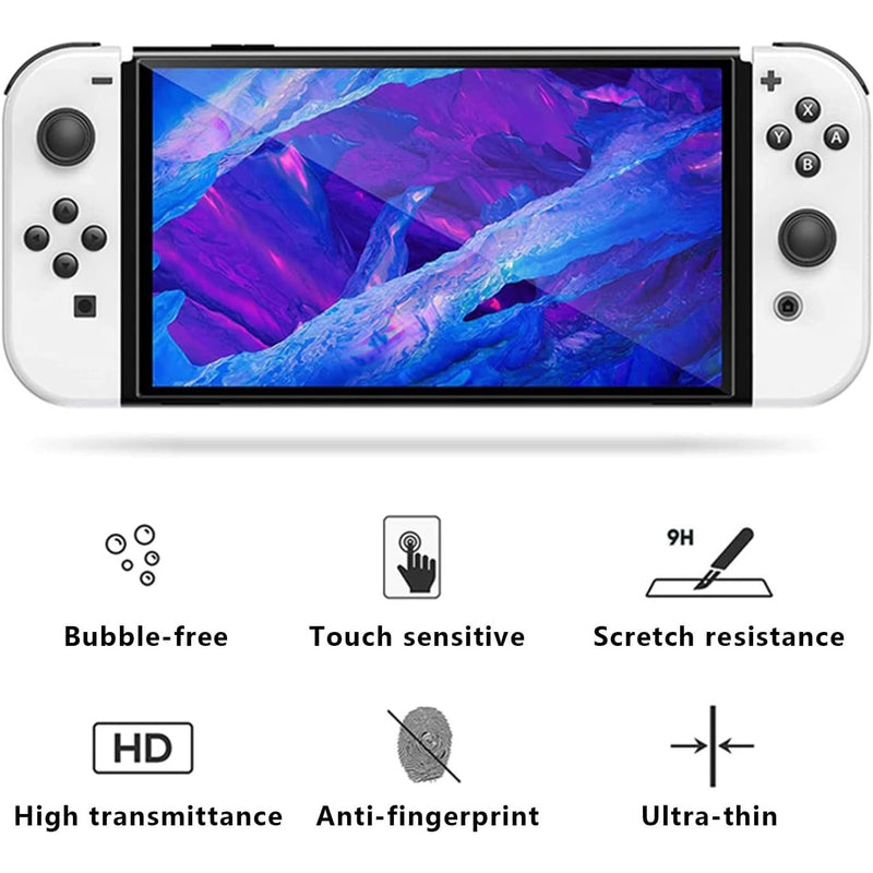 Lusee 4 Pack Screen Protector compatible with Nintendo Switch OLED [HD Clear]