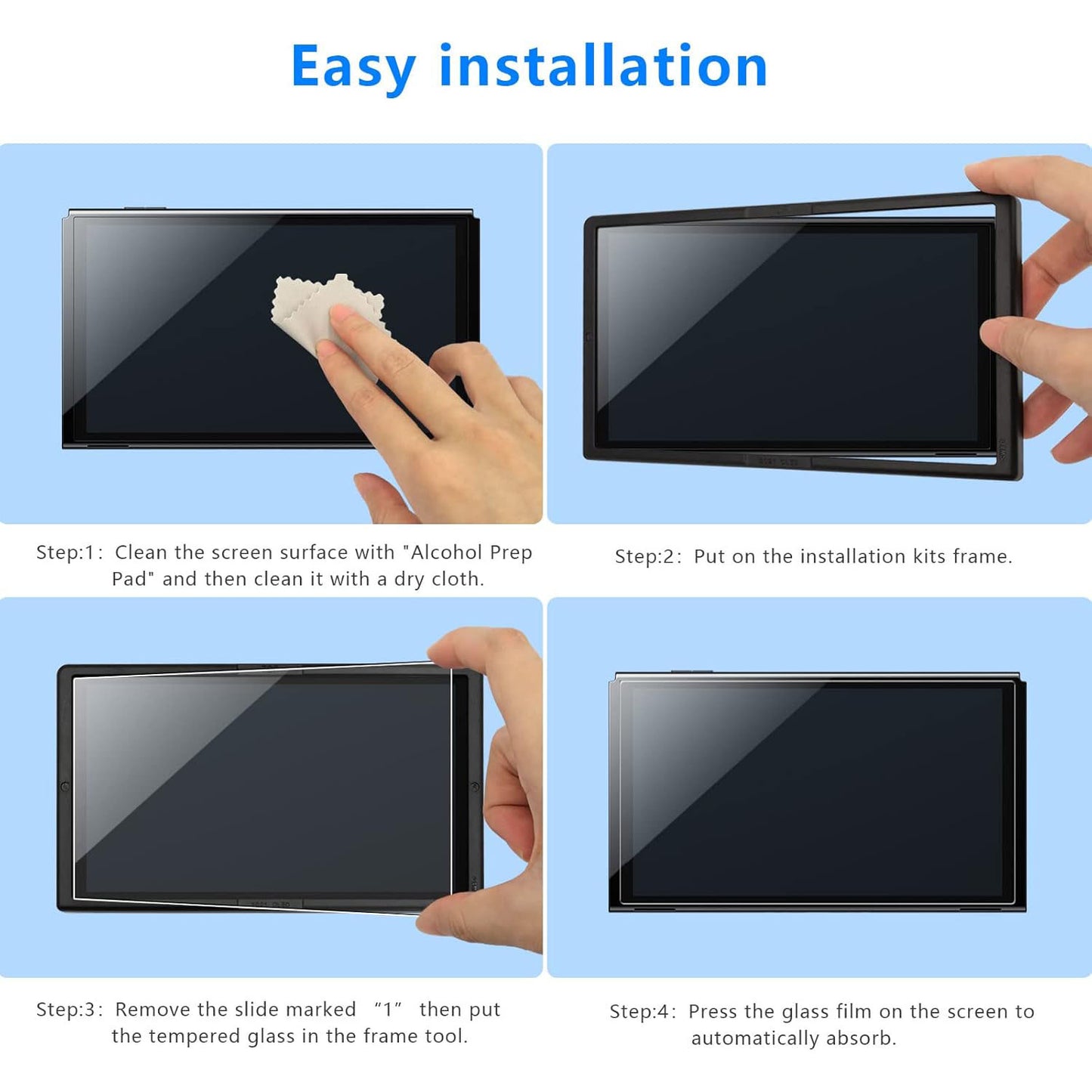 Lusee 4 Pack Screen Protector compatible with Nintendo Switch OLED [HD Clear]