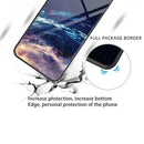 MAOGE Ultra Thin Elegant Painted Pattern Tempered Glass Hard Back & Soft Silicone Case for Vivo Y16 4G