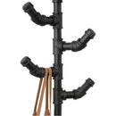 MERJULAN 67-Inch Industrial Black Metal Pipe 6-Hook Coat Stand