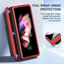 Maxdara Hinge Protection S Pen Holder & Slide Camera Cover & Kickstand With Built in Screen Protector Case For Samsung Z Fold 3