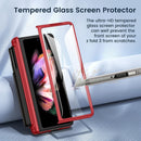 Maxdara Hinge Protection S Pen Holder & Slide Camera Cover & Kickstand With Built in Screen Protector Case For Samsung Z Fold 3