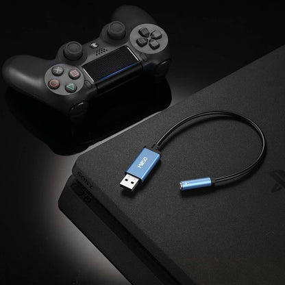 MillSO USB to 3.5mm Audio Jack Adapter for Headphone, Speaker, PS4, PS5, PC, Laptop, Desktops - (1ft)