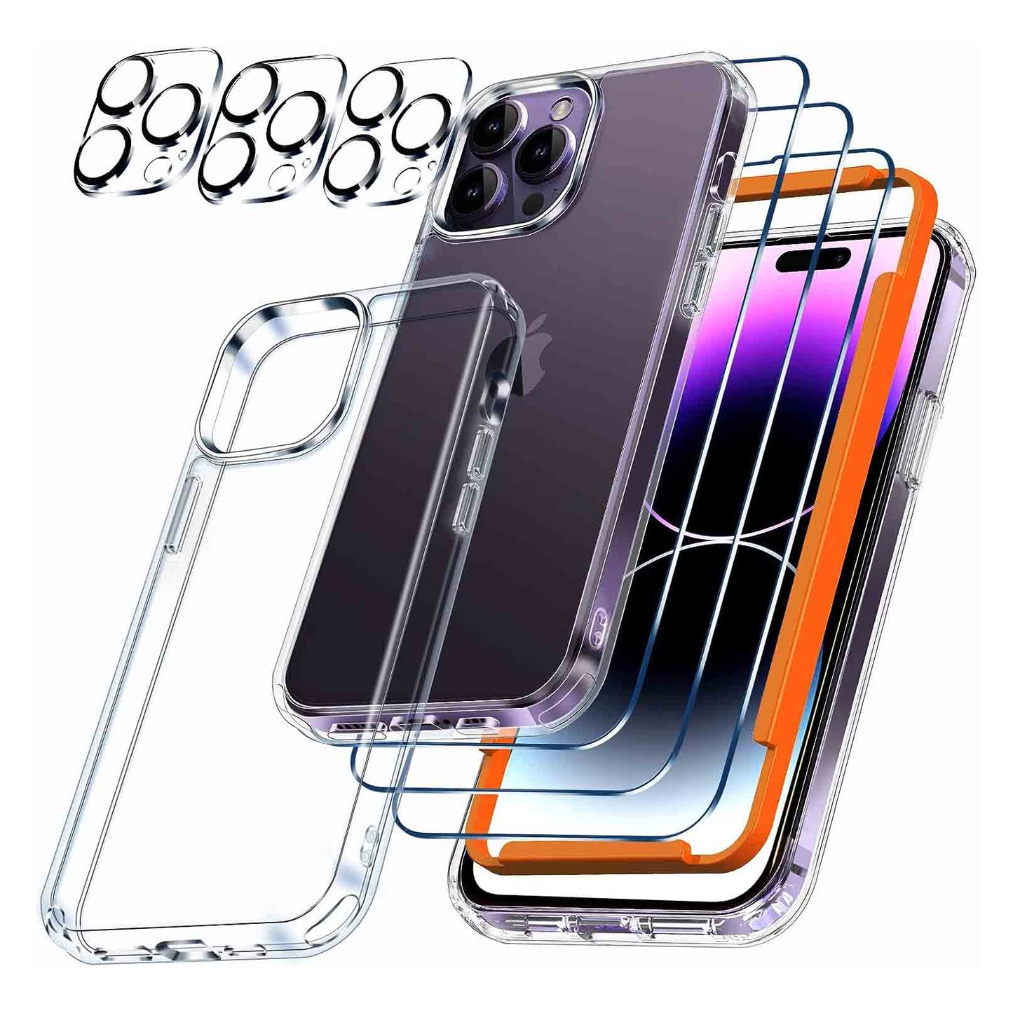 Milomdoi [10 in 1] Clear Case with MagSafe 3 Pack Screen Protector, 3 Pack Camera Lens Protector for iPhone 14 Pro Max