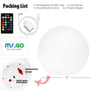 Mr.Go 30cm/ 12-Inch Rechargeable LED RGB Light Up Lamp Orb Globe with Remote Control