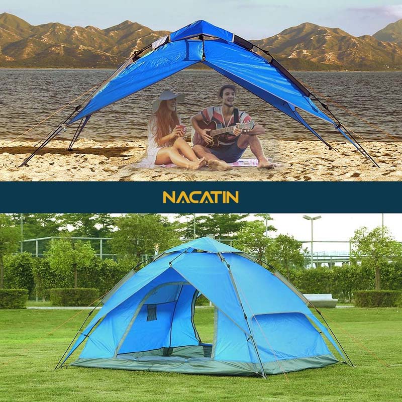 NACATIN 3-4 Person Family Camping Tent Automatic Instant Pop Up Waterproof